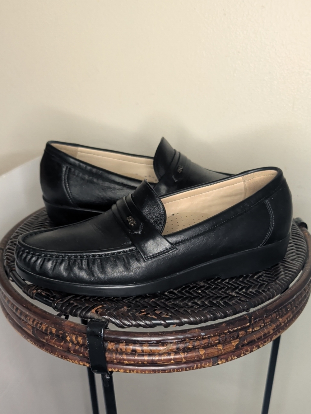SAS Black Leather Men's Ace Slip On Loafers Comfort Shoes USA Size 10 W